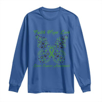 Faith Hope Love Liver Cancer Awareness Long Sleeve Shirt Butterfly Ribbon Floral Gift
