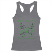 Faith Hope Love Liver Cancer Awareness Racerback Tank Top Butterfly Ribbon Floral Gift