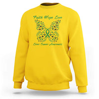 Faith Hope Love Liver Cancer Awareness Sweatshirt Butterfly Ribbon Floral Gift
