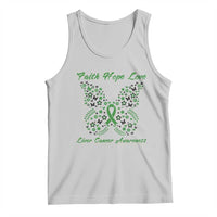 Faith Hope Love Liver Cancer Awareness Tank Top Butterfly Ribbon Floral Gift