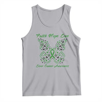 Faith Hope Love Liver Cancer Awareness Tank Top Butterfly Ribbon Floral Gift