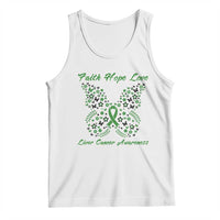 Faith Hope Love Liver Cancer Awareness Tank Top Butterfly Ribbon Floral Gift