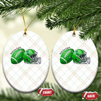 Liver Cancer Support Gift Ceramic Ornament October Tackle Cancer Football