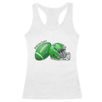 Liver Cancer Support Gift Racerback Tank Top October Tackle Cancer Football