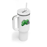 Liver Cancer Support Gift Tumbler With Handle October Tackle Cancer Football