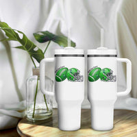 Liver Cancer Support Gift Tumbler With Handle October Tackle Cancer Football