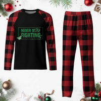 Liver Cancer Warrior Plaid Pajama Set Never Stop Fighting Support Gift