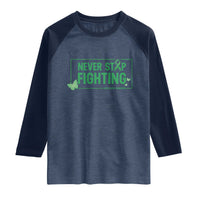Liver Cancer Warrior Raglan Shirt Never Stop Fighting Support Gift