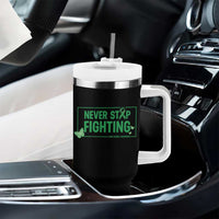 Liver Cancer Warrior Tumbler With Handle Never Stop Fighting Support Gift