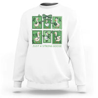 Funny Liver Cancer Warrior Support Gift Sweatshirt Just A Strong Goose