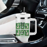 Funny Liver Cancer Warrior Support Gift Tumbler With Handle Just A Strong Goose