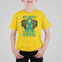 Liver Cancer Awareness Memorial Gift T Shirt For Kid My Hero Is Now My Angel