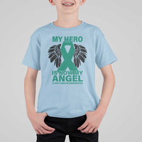 Liver Cancer Awareness Memorial Gift T Shirt For Kid My Hero Is Now My Angel