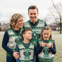 Liver Cancer Awareness Memorial Gift V-Neck Knit Sweater Vest My Hero Is Now My Angel