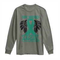 Liver Cancer Awareness Memorial Gift Long Sleeve Shirt My Hero Is Now My Angel