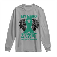 Liver Cancer Awareness Memorial Gift Long Sleeve Shirt My Hero Is Now My Angel