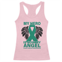 Liver Cancer Awareness Memorial Gift Racerback Tank Top My Hero Is Now My Angel