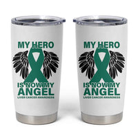 Liver Cancer Awareness Memorial Gift Tumbler Cup My Hero Is Now My Angel
