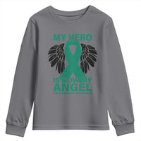 Liver Cancer Awareness Memorial Gift Youth Sweatshirt My Hero Is Now My Angel