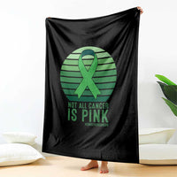 Liver Cancer Awareness Throw Blanket Not All Cancer Is Pink Ribbon Support Gift