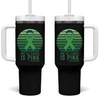 Liver Cancer Awareness Tumbler With Handle Not All Cancer Is Pink Ribbon Support Gift