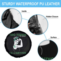Liver Cancer Warrior Woman Gift Spare Tire Cover Too Tough For Cancer Im A Survivor