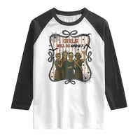 Halloween Feminist Raglan Shirt Girls Will Be Ghouls Women Empowerment - Wonder Print Shop