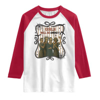Halloween Feminist Raglan Shirt Girls Will Be Ghouls Women Empowerment - Wonder Print Shop