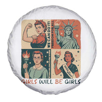 Girls Will Be Girls Spare Tire Cover Patriotic Feminist USA Women - Wonder Print Shop