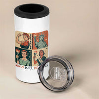 Girls Will Be Girls 4 in 1 Can Cooler Tumbler Patriotic Feminist USA Women