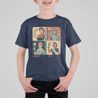 Girls Will Be Girls T Shirt For Kid Patriotic Feminist USA Women - Wonder Print Shop