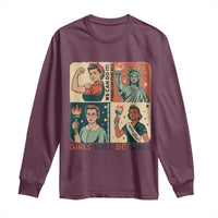 Girls Will Be Girls Long Sleeve Shirt Patriotic Feminist USA Women - Wonder Print Shop