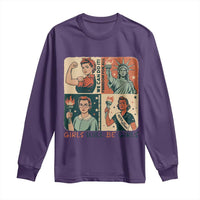 Girls Will Be Girls Long Sleeve Shirt Patriotic Feminist USA Women - Wonder Print Shop