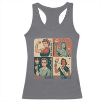 Girls Will Be Girls Racerback Tank Top Patriotic Feminist USA Women - Wonder Print Shop