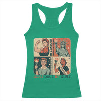 Girls Will Be Girls Racerback Tank Top Patriotic Feminist USA Women - Wonder Print Shop
