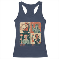 Girls Will Be Girls Racerback Tank Top Patriotic Feminist USA Women - Wonder Print Shop