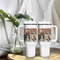 Girls Will Be Girls Tumbler With Handle Patriotic Feminist USA Women