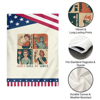 Girls Will Be Girls Garden Flag Patriotic Feminist USA Women TS12