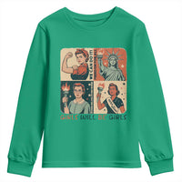 Girls Will Be Girls Youth Sweatshirt Patriotic Feminist USA Women - Wonder Print Shop