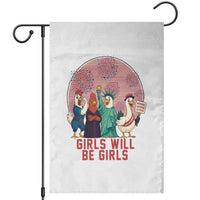 Girls Will Be Girls Garden Flag Funny Patriotic Feathered Feminists Ducks - Wonder Print Shop