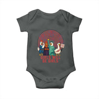 Girls Will Be Girls Baby Onesie Funny Patriotic Feathered Feminists Ducks - Wonder Print Shop