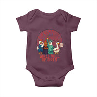 Girls Will Be Girls Baby Onesie Funny Patriotic Feathered Feminists Ducks - Wonder Print Shop
