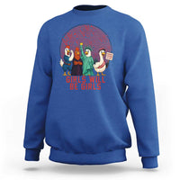Girls Will Be Girls Sweatshirt Funny Patriotic Feathered Feminists Ducks - Wonder Print Shop