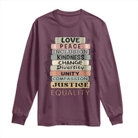 Human Rights Bookish Long Sleeve Shirt Kindness Peace Equality Flower For Women - Wonder Print Shop