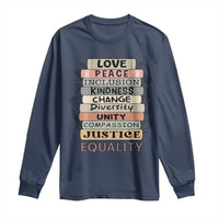 Human Rights Bookish Long Sleeve Shirt Kindness Peace Equality Flower For Women - Wonder Print Shop