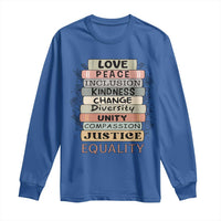 Human Rights Bookish Long Sleeve Shirt Kindness Peace Equality Flower For Women - Wonder Print Shop
