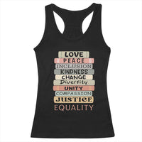 Human Rights Bookish Racerback Tank Top Kindness Peace Equality Flower For Women - Wonder Print Shop