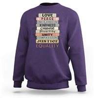 Human Rights Bookish Sweatshirt Kindness Peace Equality Flower For Women - Wonder Print Shop