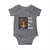 Girl Will Be Girls Baby Onesie Medusa Mythology Feminist Women - Wonder Print Shop