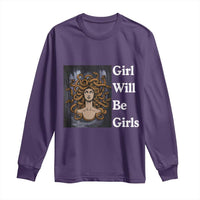 Girl Will Be Girls Long Sleeve Shirt Medusa Mythology Feminist Women - Wonder Print Shop